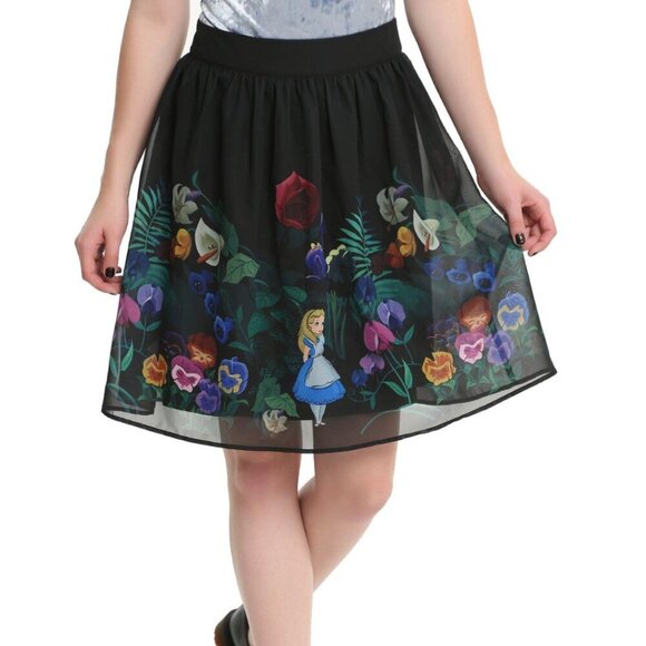 Disney Alice in Wonderland Chiffon Skirt Forest & Flower Coquette Fairy Medium - Picture 2 of 12